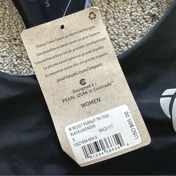Pearl Izumi Women's Select Pursuit Tri Tank Black/Lavender‎ Size Small - Picture 2 of 7